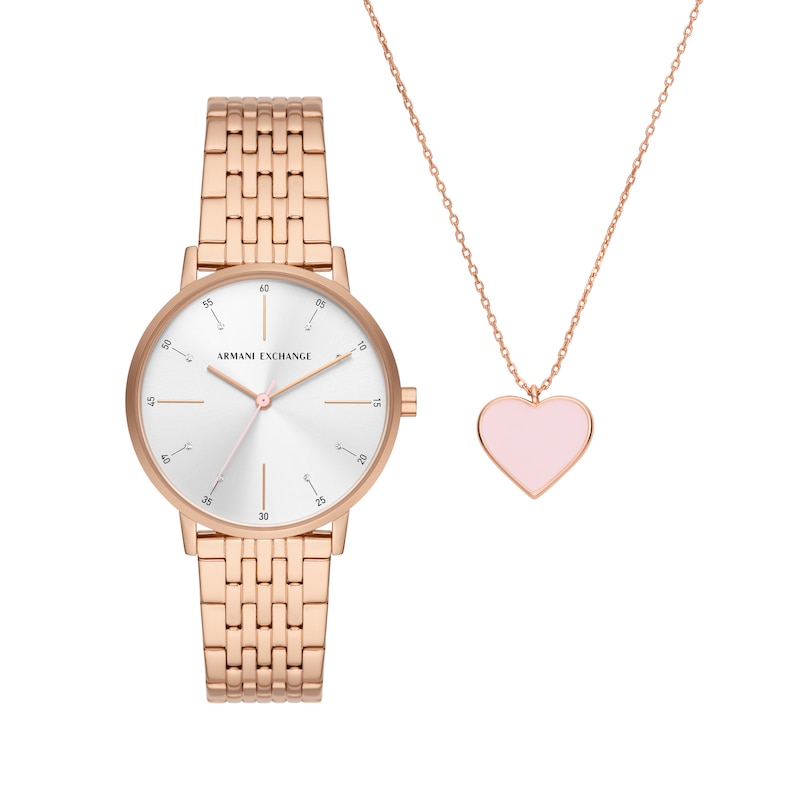 Armani Exchange Women's Watch & Necklace Gift Set AX7145SET