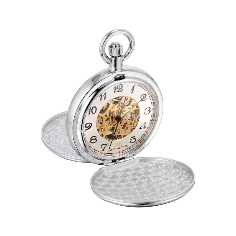 James Michael Men's Double Cover Pocket Watch PMA011003W