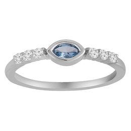 East West Bezel-Set Marquise Birthstone Ring (1 Stone)