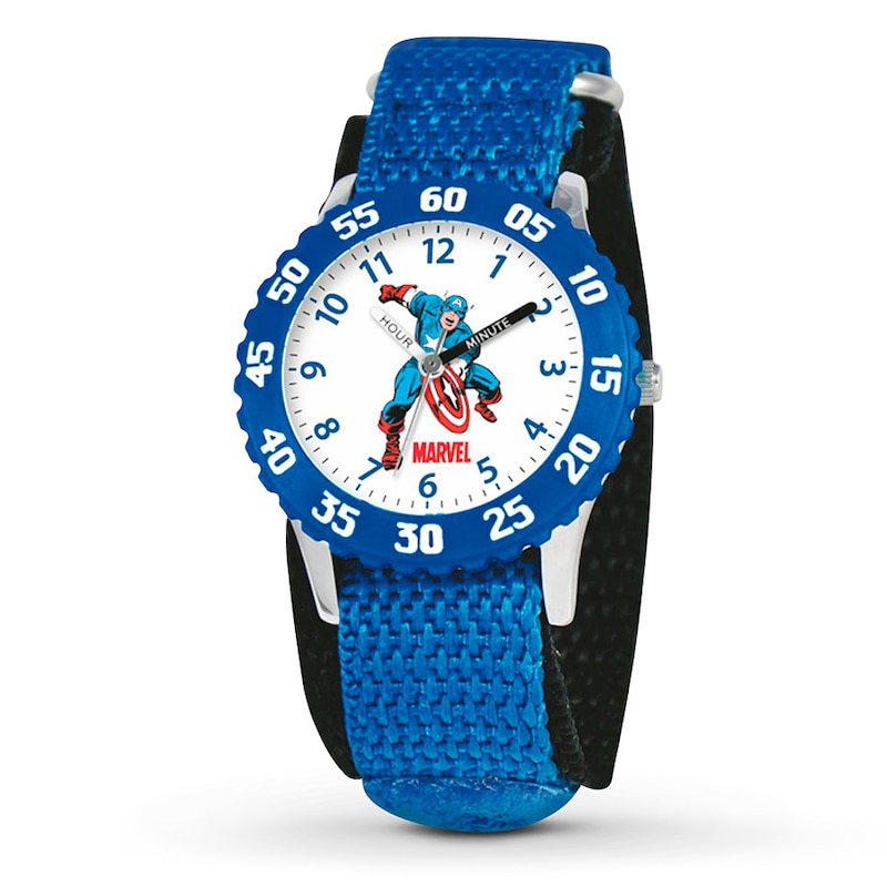 Main Image 1 of Marvel Captain America Kids' Time Teacher Watch XWA3712