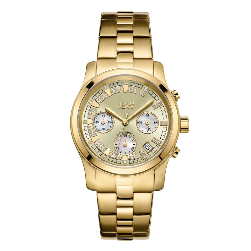 JBW Muse 0.11 ct tw Diamond 18K Gold-Plated Stainless Steel Watch JB-6217-E