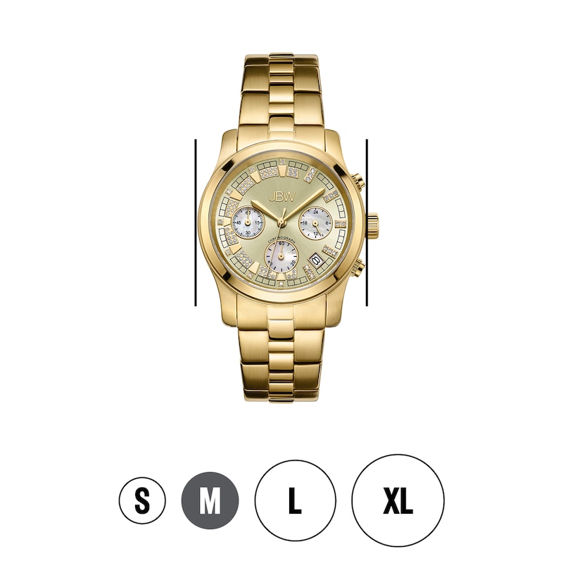 Main Image 4 of JBW Muse 0.11 ct tw Diamond 18K Gold-Plated Stainless Steel Watch JB-6217-E