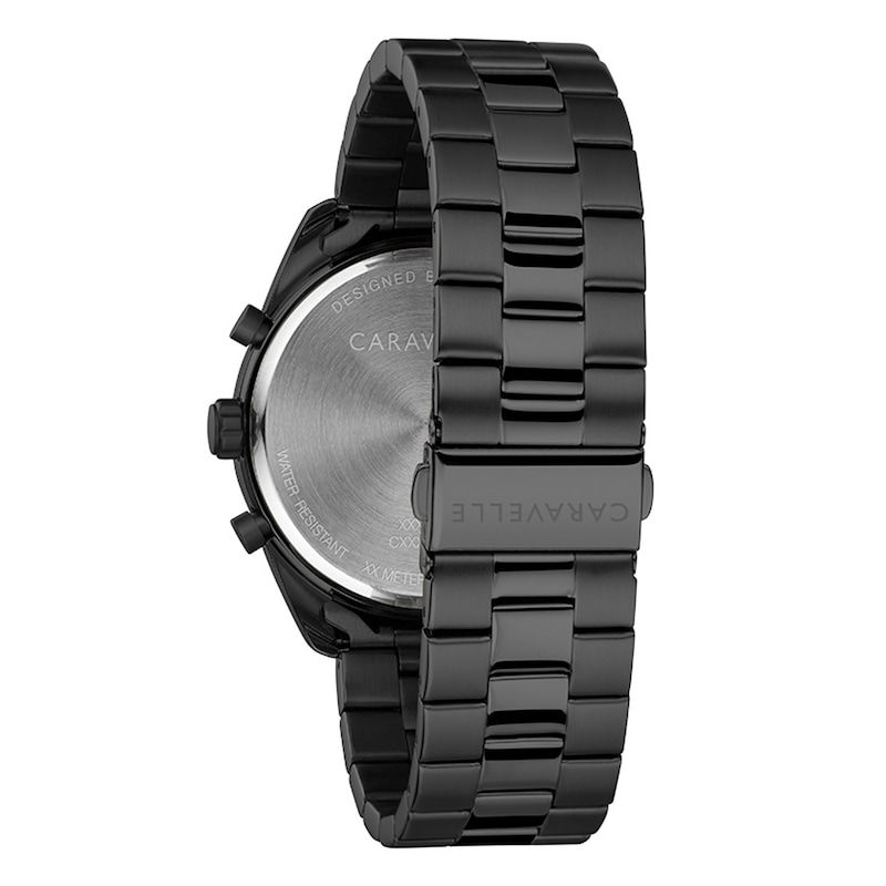 Main Image 3 of Caravelle by Bulova Men's Chronograph Black Stainless Steel Watch 45B150