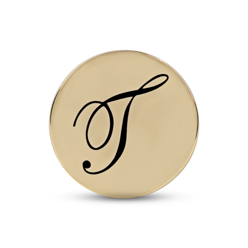 Smart Watch Charms by KAY Script T Initial 14K Yellow Gold-Plated Sterling Silver