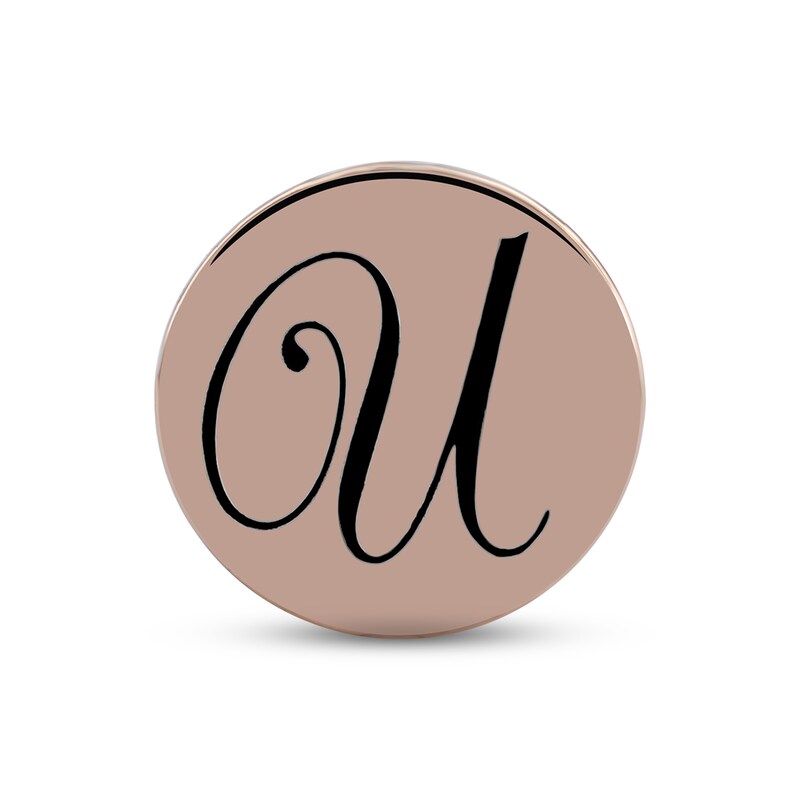 Smart Watch Charms by KAY U Script Initial 14K Rose Gold-Plated Sterling Silver
