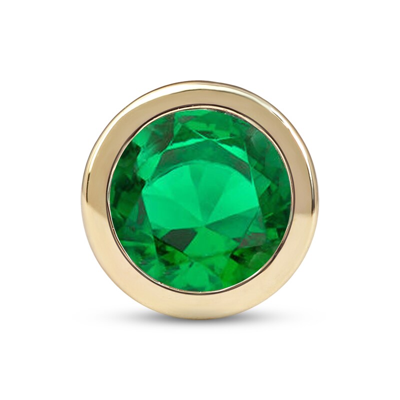Smart Watch Charms by KAY Solitaire Lab-Created Emerald 14K Yellow Gold-Plated Sterling Silver