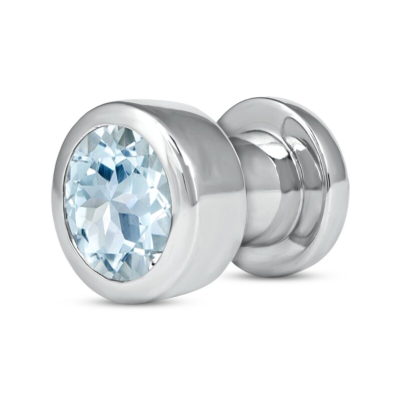 Smart Watch Charms by KAY Solitaire Aquamarine Sterling Silver