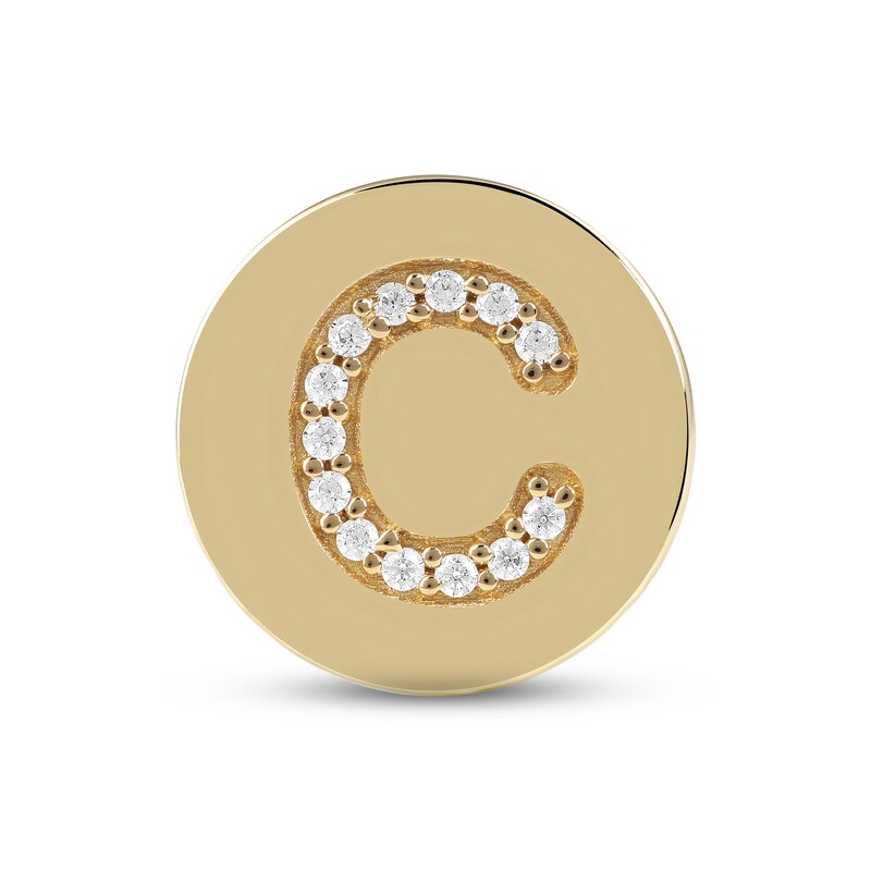 Smart Watch Charms by KAY Diamond C Initial 1/20 ct tw 14K Yellow Gold-Plated Sterling Silver