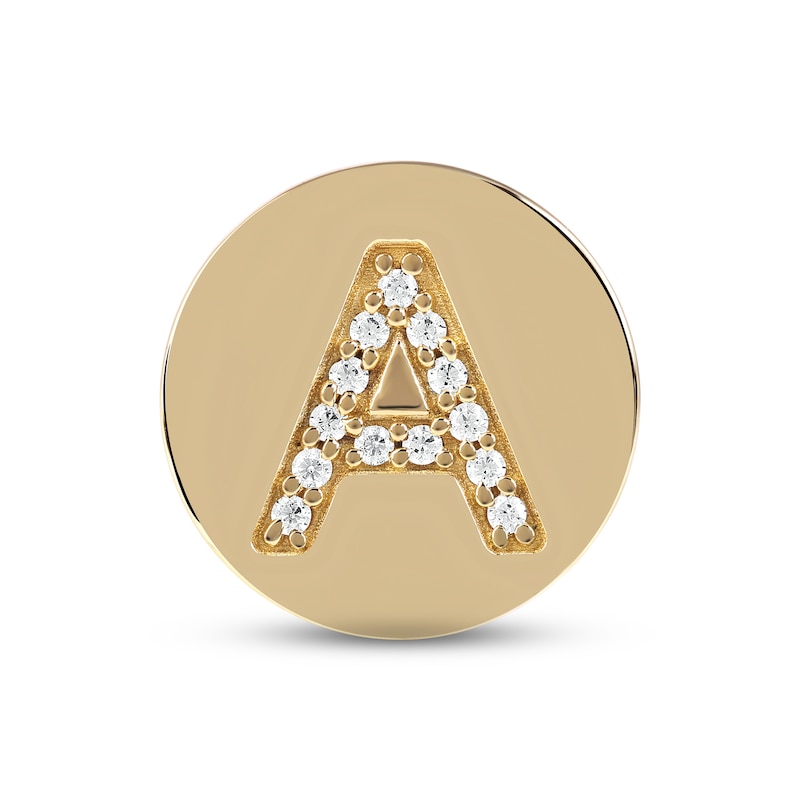 Smart Watch Charms by KAY Diamond A Initial 1/20 ct tw 14K Yellow Gold-Plated Sterling Silver