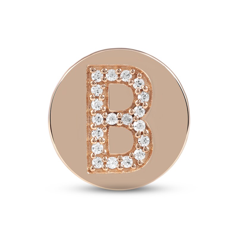 Smart Watch Charms by KAY Diamond B Initial 1/20 ct tw 14K Rose Gold-Plated Sterling Silver