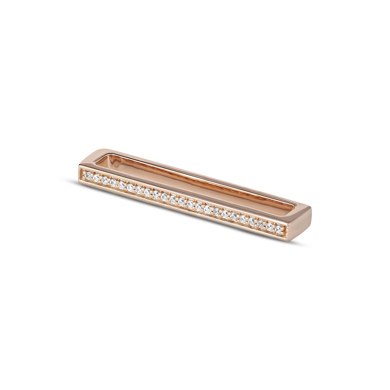 Smart Watch Charms by KAY Diamond Wide Bar 1/20 ct tw 14K Rose Gold-Plated Sterling Silver