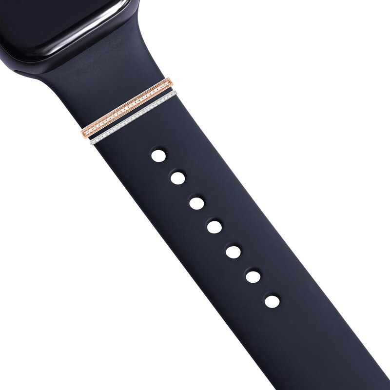 Smart Watch Charms by KAY Diamond Wide Bar 1/20 ct tw 14K Rose Gold-Plated Sterling Silver