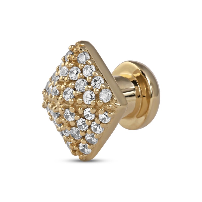 Smart Watch Charms by Kay Diamond Square 1/10 ct tw 14K Yellow Gold-Plated Sterling Silver