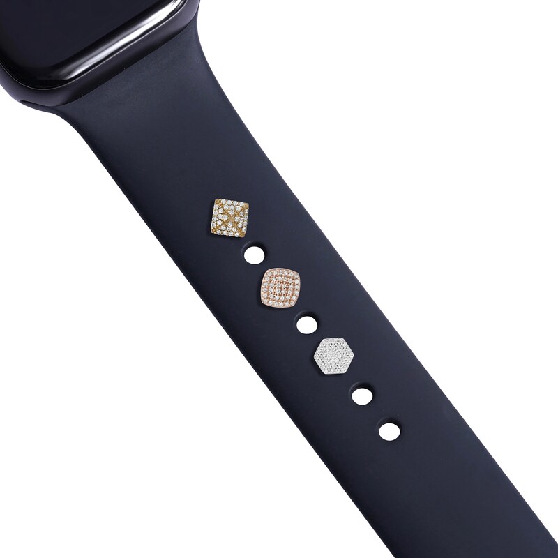 Smart Watch Charms by Kay Diamond Square 1/10 ct tw 14K Yellow Gold-Plated Sterling Silver