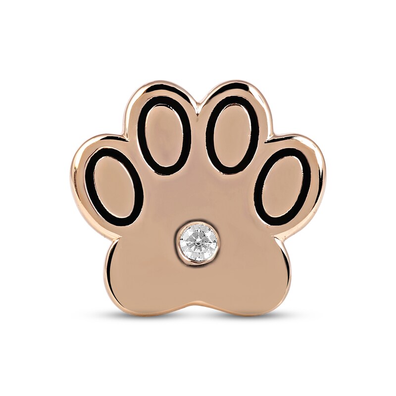 Smart Watch Charms by KAY Diamond Paw Print 14K Rose Gold-Plated Sterling Silver