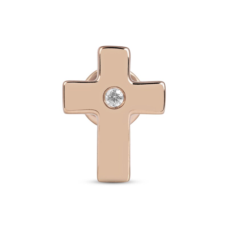 Smart Watch Charms by KAY Diamond Cross 14K Rose Gold-Plated Sterling Silver