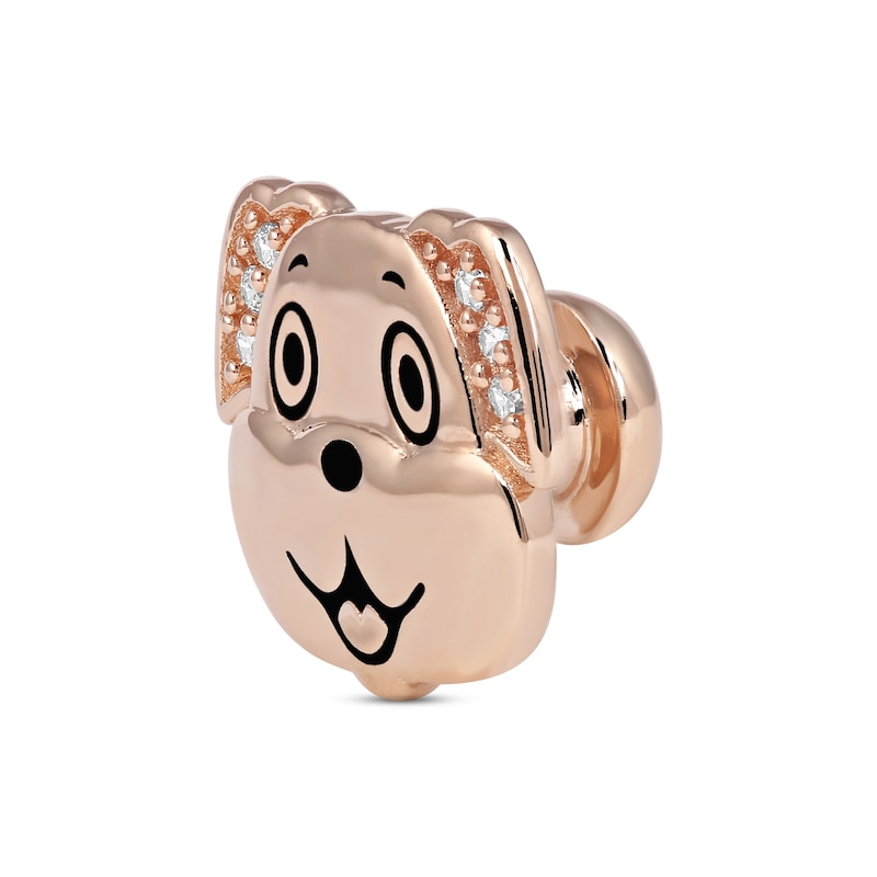 Smart Watch Charms by KAY Diamond Puppy 14K Rose Gold-Plated Sterling Silver