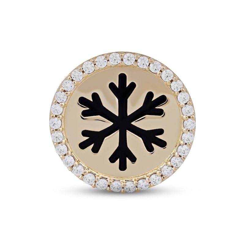 Smart Watch Charms by KAY Diamond Round Snowflake 1/10 ct tw 14K Yellow Gold-Plated Sterling Silver