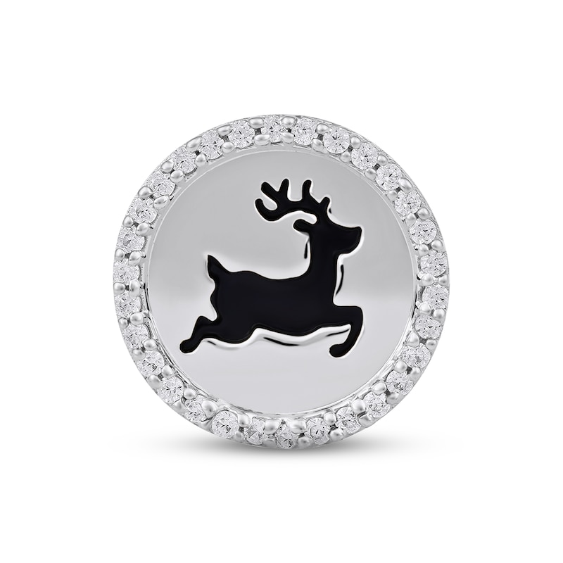 Smart Watch Charms by KAY Diamond Reindeer 1/10 ct tw Sterling Silver