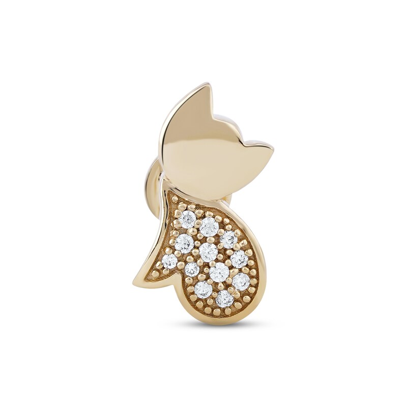 Smart Watch Charms by KAY Diamond Kitten 1/20 ct tw 14K Yellow Gold-Plated Sterling Silver