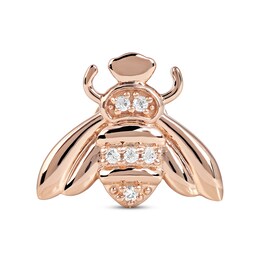 Smart Watch Charms by KAY Diamond Bee 14K Rose Gold-Plated Sterling Silver