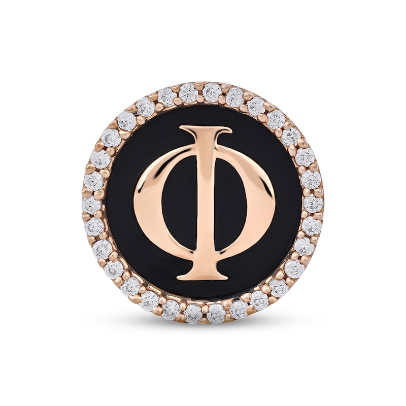 Smart Watch Charms by KAY Diamond Greek Phi 1/10 ct tw 14K Rose Gold-Plated Sterling Silver