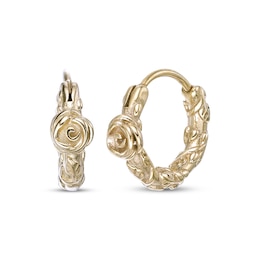 Men's Rose Twist Hoop Earrings Yellow Ion-Plated Stainless Steel