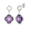 Thumbnail Image 1 of Clover-Shaped Amethyst Drop Earrings Sterling Silver