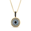 Thumbnail Image 1 of Le Vian Men's Blue Sapphire & Onyx Circle Necklace 3/4 ct tw Diamonds 14K Honey Gold 22"