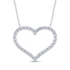 Thumbnail Image 3 of Diamond Heart Outline Necklace 1 ct tw 10K White Gold 18"