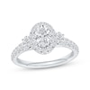 Thumbnail Image 1 of Certified Oval-Cut Diamond Halo Engagement Ring 1-1/4 ct tw Platinum