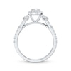 Thumbnail Image 3 of Certified Oval-Cut Diamond Halo Engagement Ring 1-1/4 ct tw Platinum