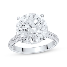 Now + Forever Lab-Grown Diamonds Round-Cut Hidden Halo Engagement Ring 6 7/8 ct tw 14K White Gold
