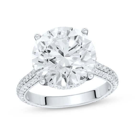 Now + Forever Lab-Grown Diamonds Round-Cut Hidden Halo Engagement Ring 6 7/8 ct tw 14K White Gold