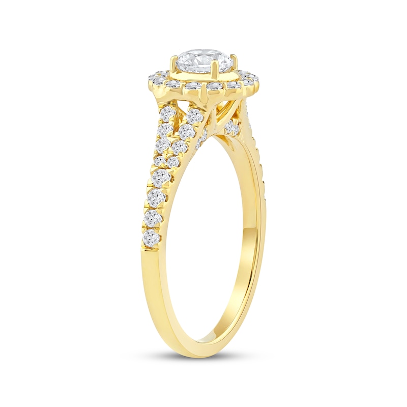 Main Image 2 of Now + Forever Round-Cut Diamond Halo Engagement Ring 1 ct tw 14K Yellow Gold