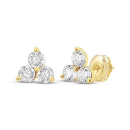 Children's Cubic Zirconia Trio Stud Earrings 14K Yellow Gold