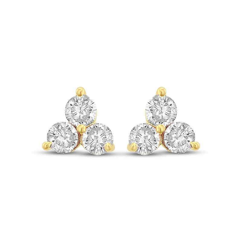 Main Image 2 of Children's Cubic Zirconia Trio Stud Earrings 14K Yellow Gold