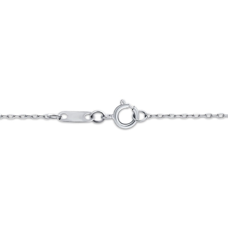 Main Image 3 of American Blue Sapphire & Diamond Necklace 1/8 ct tw 10K White Gold 18"