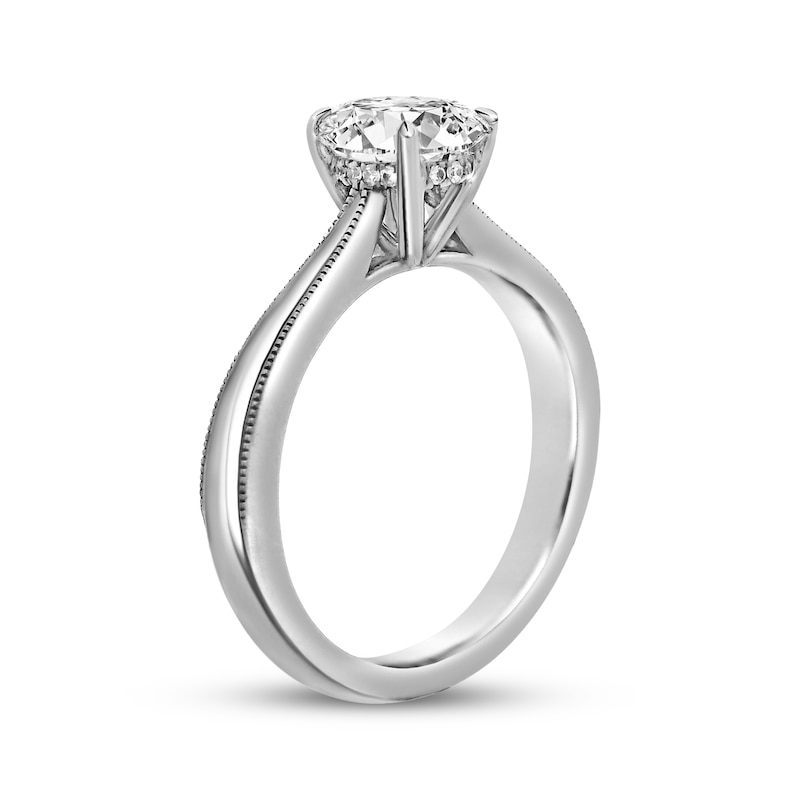 Main Image 2 of Now + Forever Oval-Cut Diamond Hidden Halo Solitaire Engagement Ring 1 ct tw 14K White Gold (I/I2)