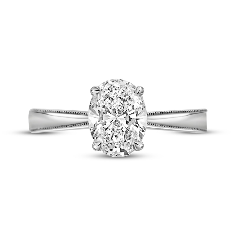 Main Image 3 of Now + Forever Oval-Cut Diamond Hidden Halo Solitaire Engagement Ring 1 ct tw 14K White Gold (I/I2)