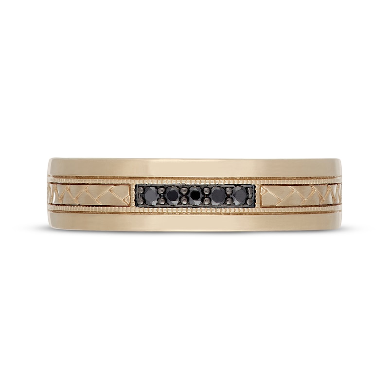 Main Image 3 of Neil Lane Men's Black Diamond Wedding Band 1/10 ct tw 14K Yellow Gold