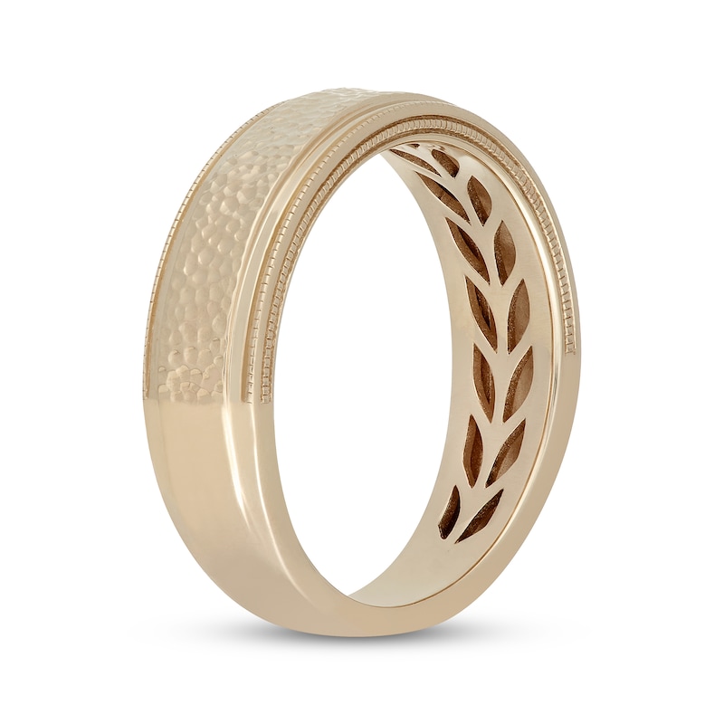 Main Image 2 of Neil Lane Men's Hammered Milgrain Wedding Band 14K Yellow Gold