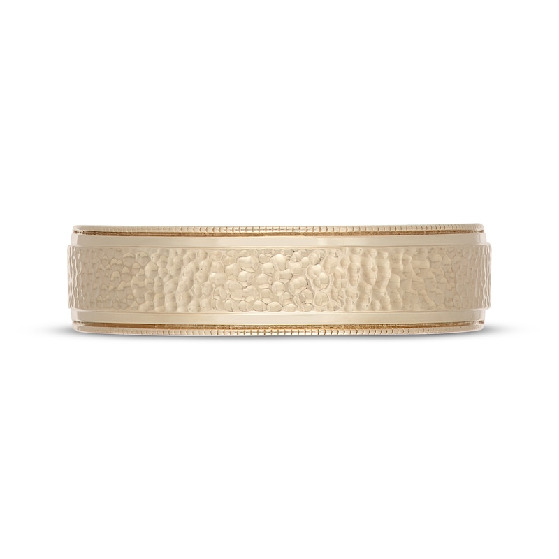 Main Image 3 of Neil Lane Men's Hammered Milgrain Wedding Band 14K Yellow Gold