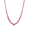 Thumbnail Image 1 of STUDIO BY KAY Heart-Shaped Lab-Created Ruby Graduated Line Necklace Sterling Silver 18"
