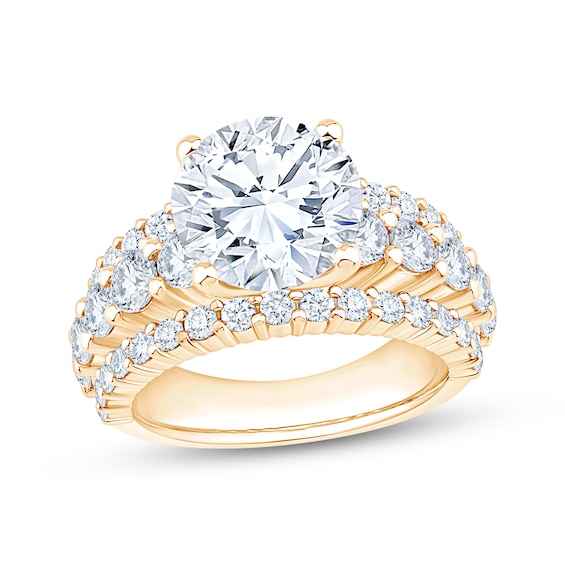 Now + Forever Lab-Grown Diamonds Round-Cut Engagement Ring 6 ct tw 14K Yellow Gold