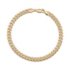 Thumbnail Image 1 of 5.3mm Reversible Miami Cuban Curb Chain Bracelet Solid 10K Yellow Gold 8"