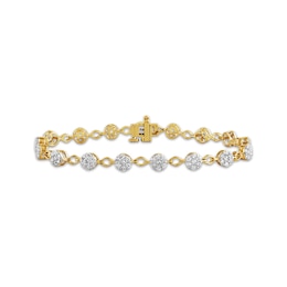 KAY Lab-Grown Diamonds Cluster Link Bracelet 2 ct tw 14K Yellow Gold-Plated Sterling Silver 7"