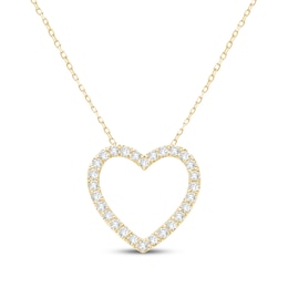 KAY Signature Collection Lab-Grown Diamond Heart Necklace 1/2 ct tw 10K Yellow Gold 18"