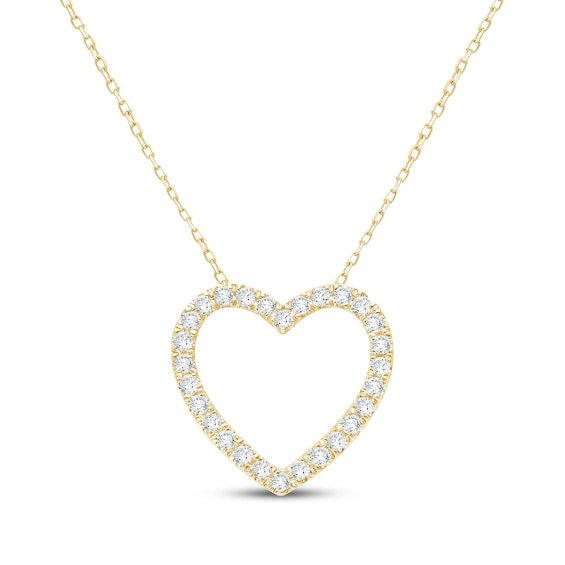 KAY Signature Collection Lab-Grown Diamond Heart Necklace 1/2 ct tw 10K Yellow Gold 18"