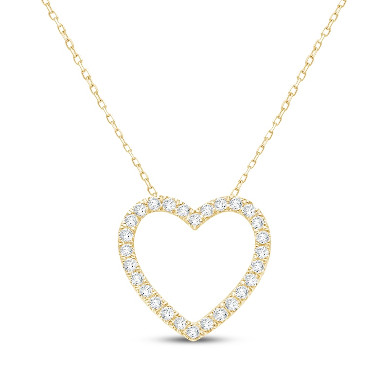 Main Image 1 of KAY Signature Collection Lab-Grown Diamond Heart Necklace 1/2 ct tw 10K Yellow Gold 18"